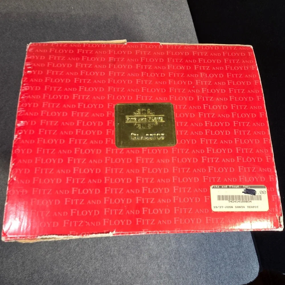 Vintage Fitz and Floyd Classics Santa Teapot Handcrafted‎ Christmas Decor & Box